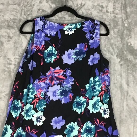 Jessica London Womens 12W Floral Sleeveless Tunic Top Multicolor Lightweight - Picture 9 of 10